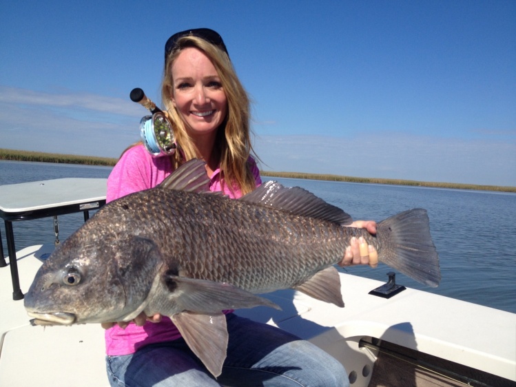 Meredith McCord 's Fly-fishing Catch of a Black Drum – Fly dreamers