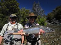 El Gallego y Nicky Cetra con el primer Salmon del dìa