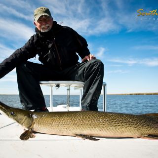 Alligator gar can also be sight fished on fly and they can get even bigger!