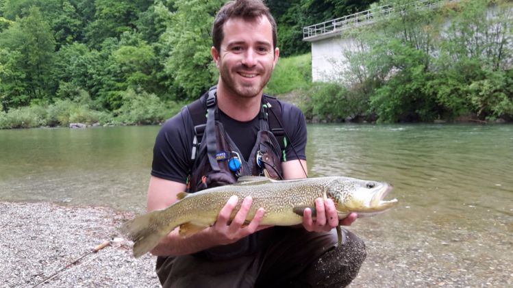 Idrijca river, Most Na Soci, dolenja trebusa, Slovenia