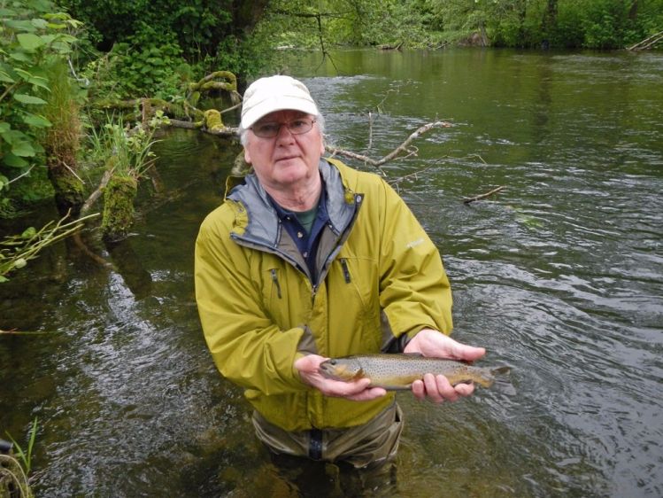 Nice brown trout catched by Daniel during a guiding trip with me in France (river Moselle)