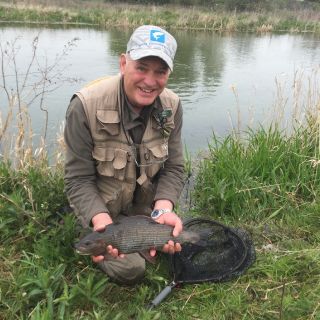 A stunning 3.8lbs Grayling for guest Barry P.