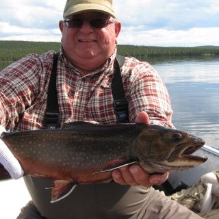 Gord Cuming with a healthy Igloo Lake Labrador Brook trout!