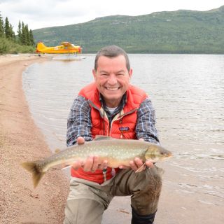 Jim (Owner of igloo Lake lodge) at fly-out location for Arctic Char on August 27, 2016