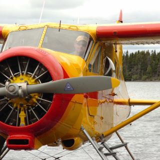 Jim (Owner of igloo Lake lodge) in his 1951 DeHavilland Beaver floatplane (mint condition). 
