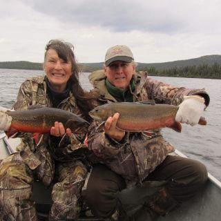 Double hitter - brook trout Igloo Lake Labrador