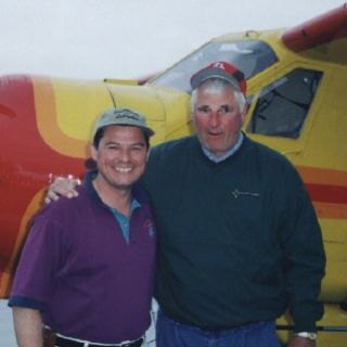 Coach Knight with Jim at Igloo Lake Lodge