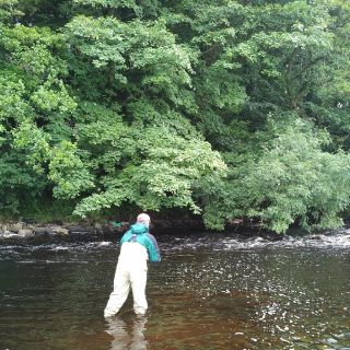 Matt from Arizona guided fly fishing on the River Tees