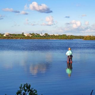 A still, calm lake just perfect for spotting those bonefish.