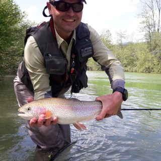 Sava Bohinjka April month.. streamer was needed for this one to go on the move!