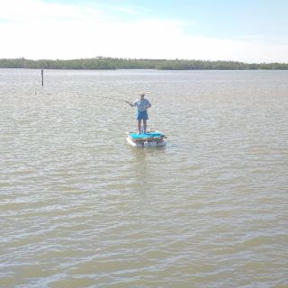 I have manufactured a fly fishing board in Naples, FL. 12V engine is under the board, it works so nicely. 