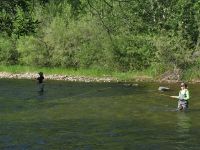 Kiddos demonstrating Tenkara techniques on the Big Wood River Idaho with Yvon Chouinard. Bryan Huskey Photo