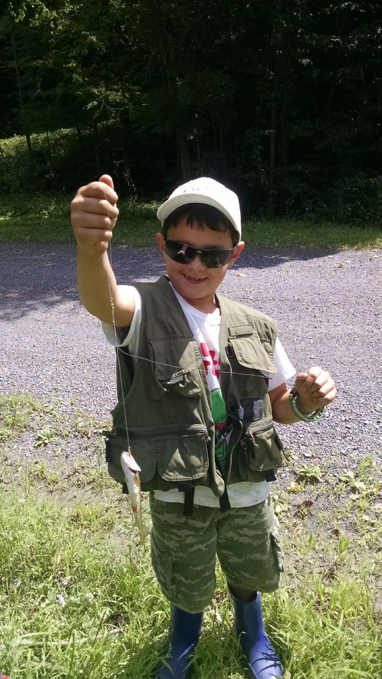 Kegan caughting Brook trout today.
