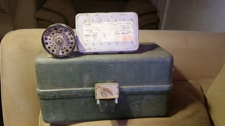 OHHHHH BOY TREASURE!! Just made a trip to the Ole storage unit with my kid and what does he find.  My first tackle box I got from my grandpa on my mom's side when I was maybe 5.  Inside is a bunch of tackle ment for the Potomac river in Virginia.  Then on