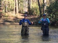 excellent day on the water to teach a new fly fisher lady!