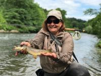 Rachel D. with a Pa Stream Bred Brown Trout